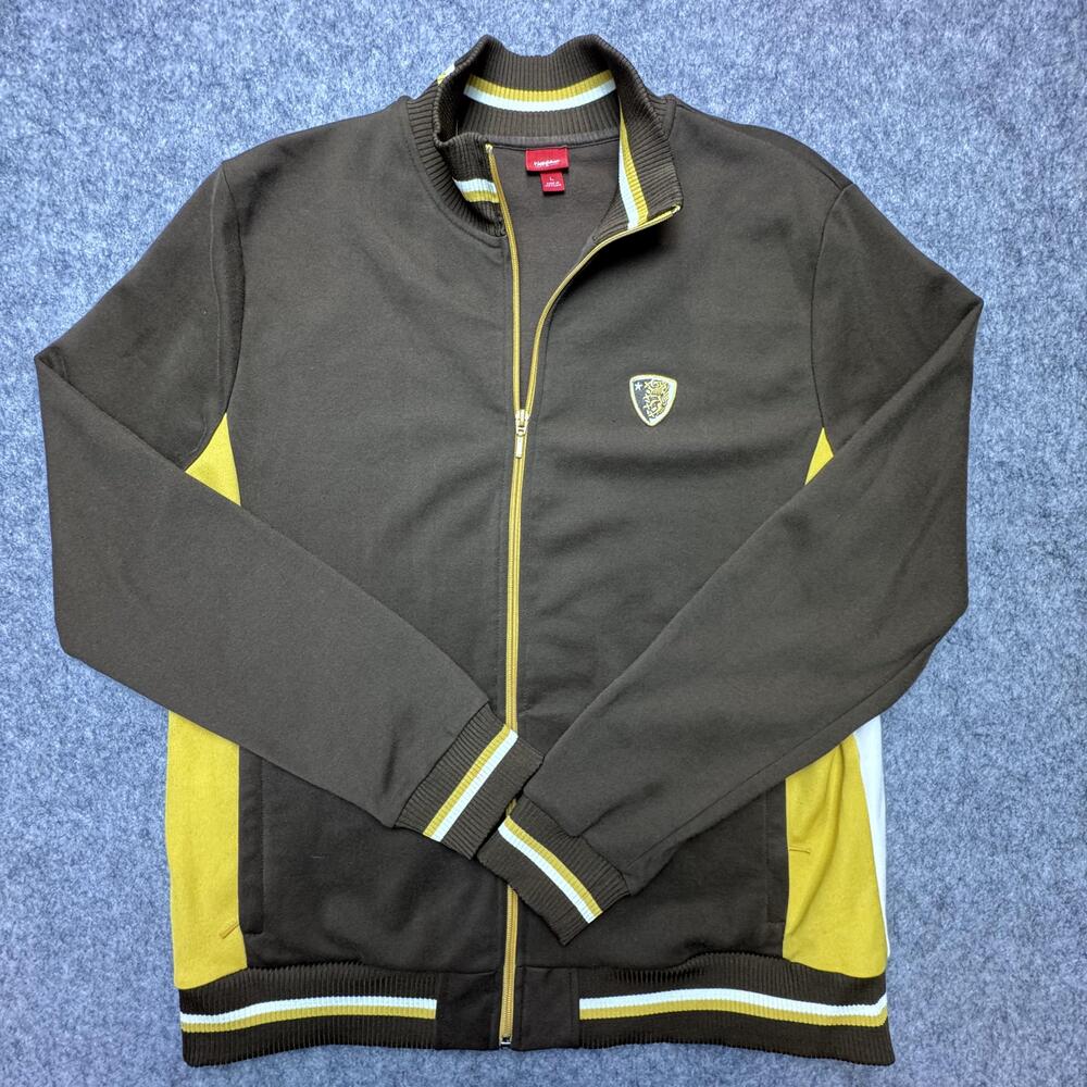 Mossimo Jacket Mens Large Brown Colorblock Track Full Zip Academia